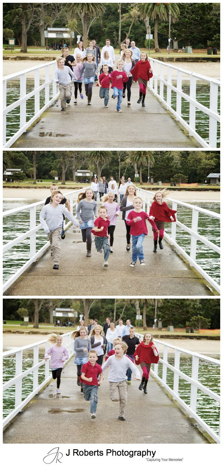 Extended family portrait walking along pier at clifton gardens mosman - sydney family portrait photography